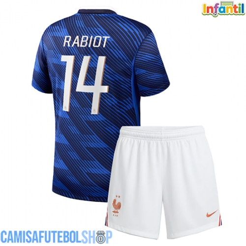 Camisa de time de futebol França Adrien Rabiot #14 Replicas 1º Equipamento Infantil Mundo 2026 Manga Curta (+ Calças curtas)